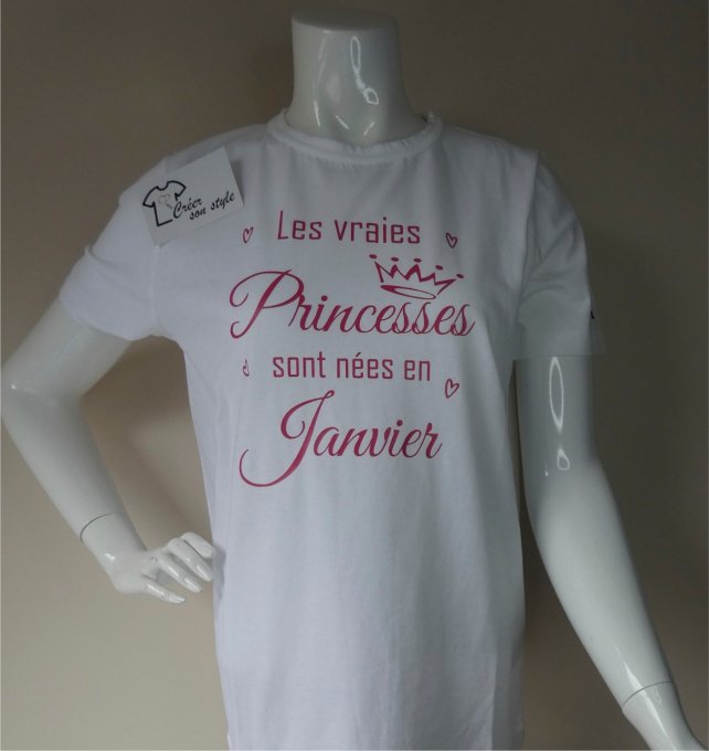 tee shirt femme "les vraies princesses sont nées en ..."