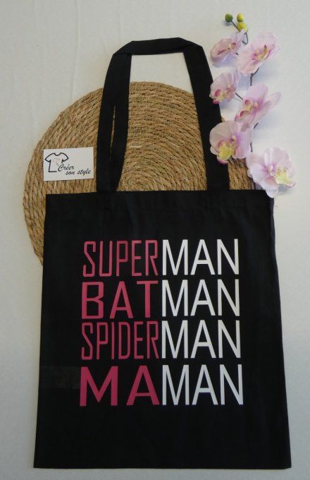 sac "superman, batman, spiderman, maman"