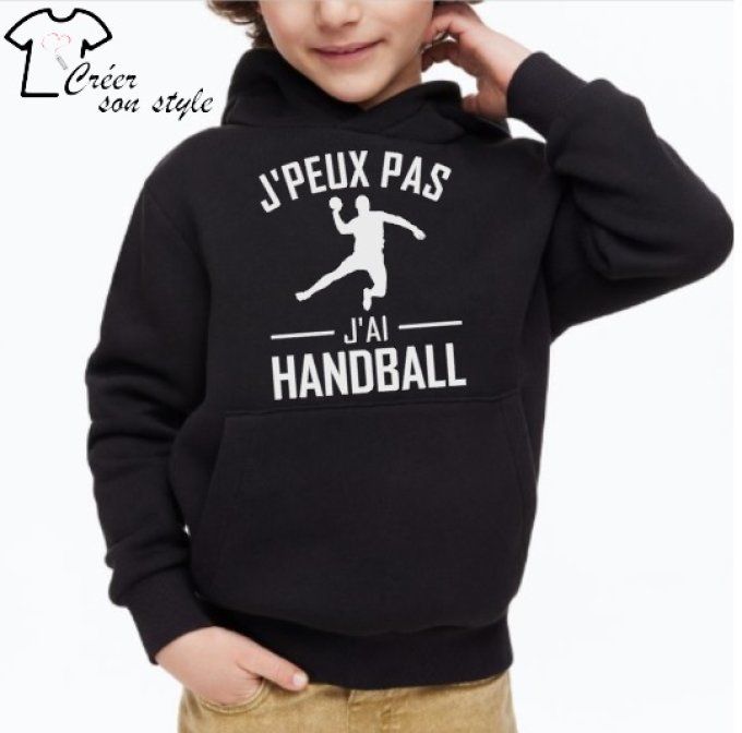 Sweat-shirt enfant "j'peux pas j'ai handball"