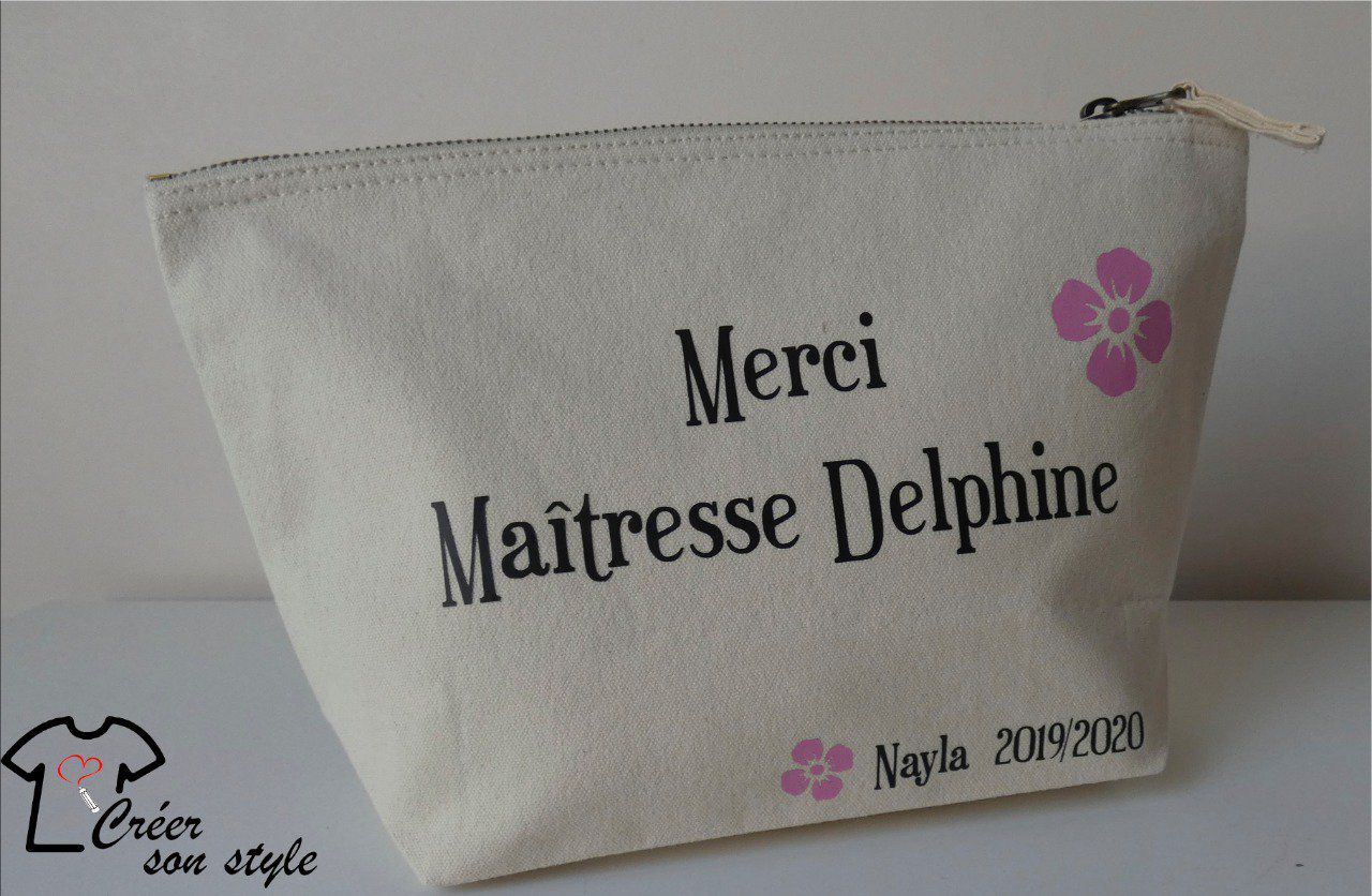 Pochette 'Merci Maîtresse' - Trousse Cadeau Fin D'année Scolaire - Imperméable - Neuf Avec étiquettes