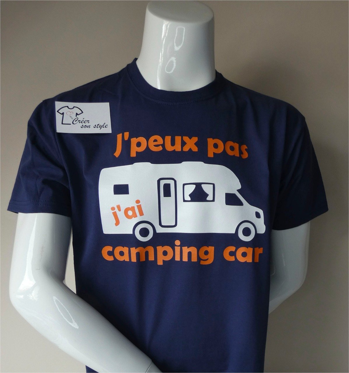 T-shirt Humour 'J'peux Pas, Je Me Barre En Camping-Car' - Col V, Coupe Classique, Cadeau Pour Campeur