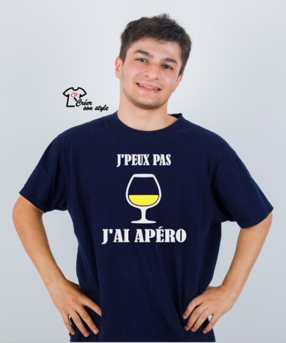 tee shirt homme "j'peux pas j'ai apéro"