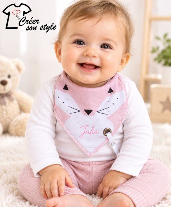 Bandana (rose et blanc)