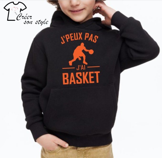 Sweat-shirt enfant "j'peux pas j'ai basket"