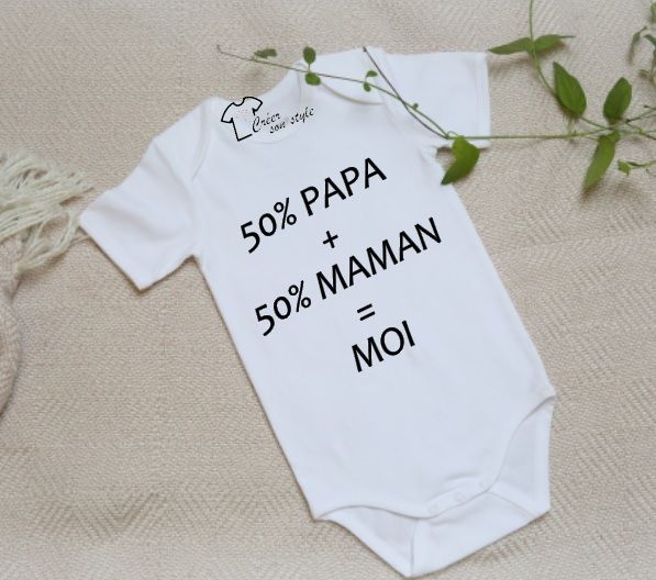 Body "50% papa + 50% maman = moi"