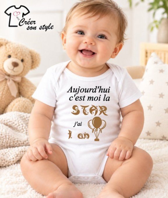 Body "aujourd'hui c'est moi la star j'ai 1 an"