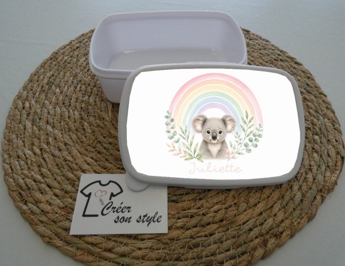 Boite à goûter "arc en ciel - koala"