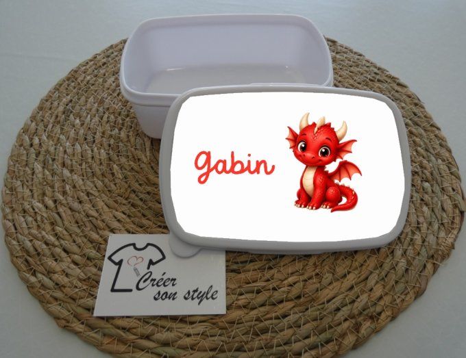 Boite à goûter "dragon - rouge"