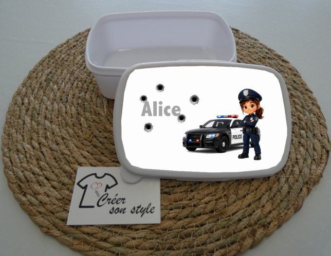 Boite à goûter "police - fille"