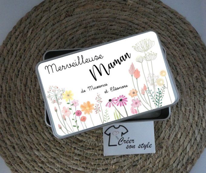 Boite métallique "merveilleuse maman de ..."