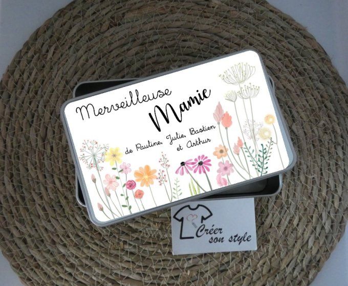 Boite métallique "merveilleuse mamie de ..."