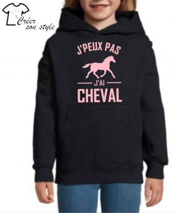 Sweat-shirt enfant "j'peux pas j'ai cheval"