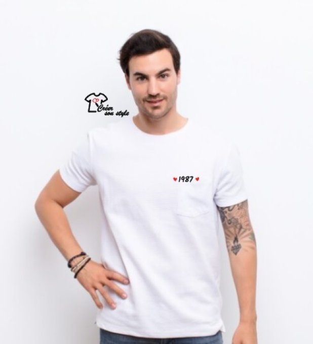 tee shirt homme "année de naissance"