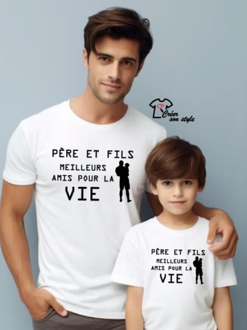 Duo père/fils "père et fils meilleurs amis pour la vie"