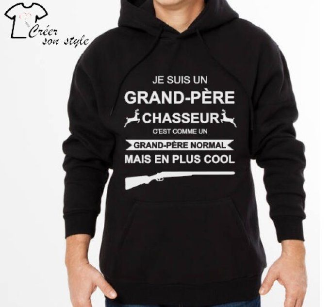 Sweat-shirt homme "je suis un grand père chasseur"