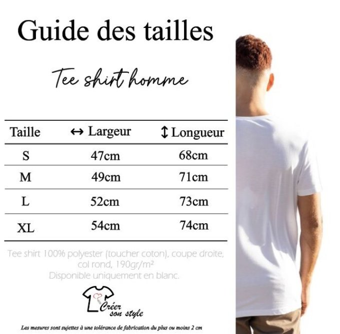 Tee shirt homme à personnaliser (recto-verso)