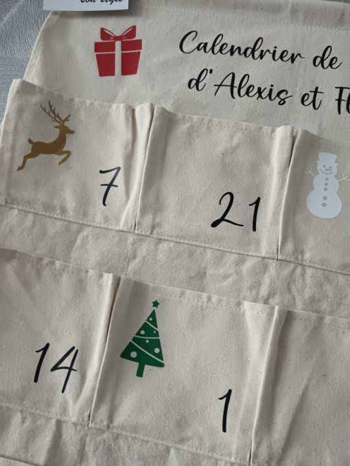 Calendrier de l'avent à suspendre "calendrier de l'avent de..." 