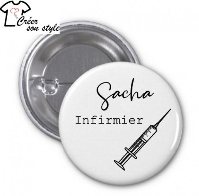 Badge "infirmier-seringue"