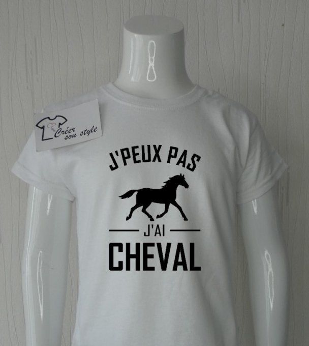 tee shirt "j'peux pas j'ai cheval"