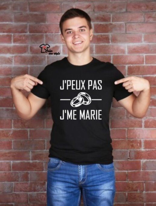 tee shirt homme "j'peux pas j'me marie"