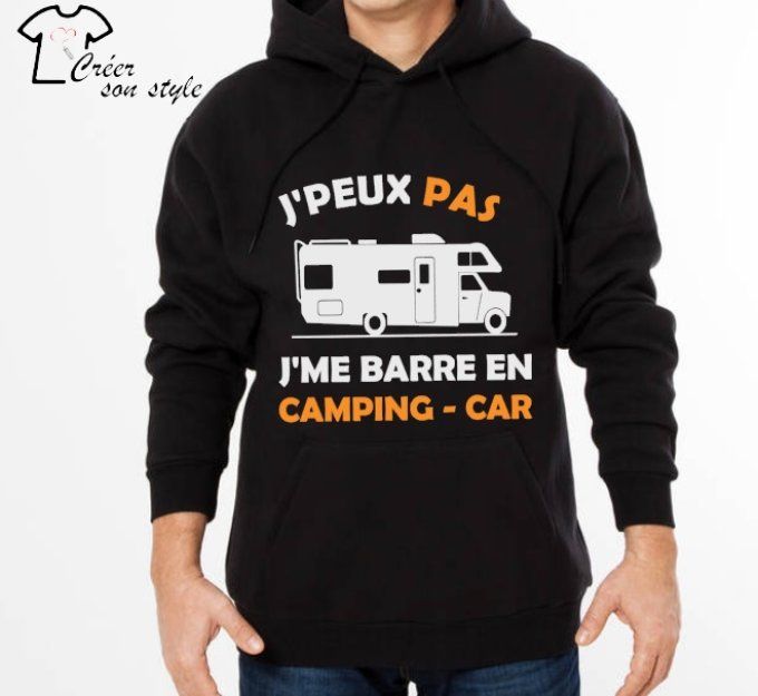 Sweat-shirt homme "j'peux pas j'me barre en camping-car"