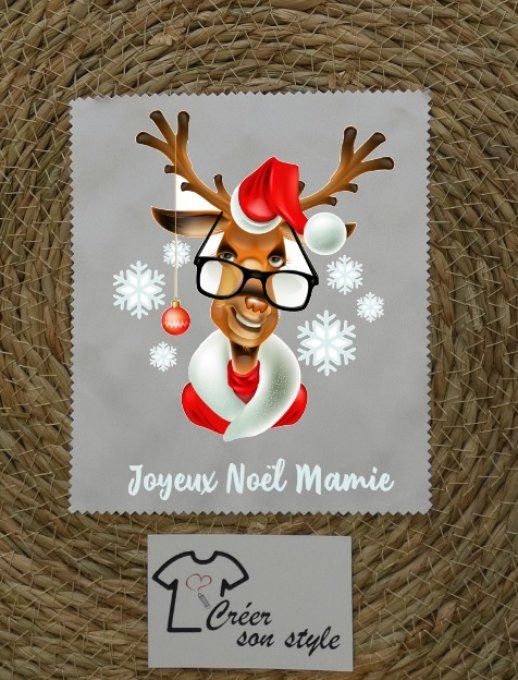 essuie lunette "joyeux noël mamie"