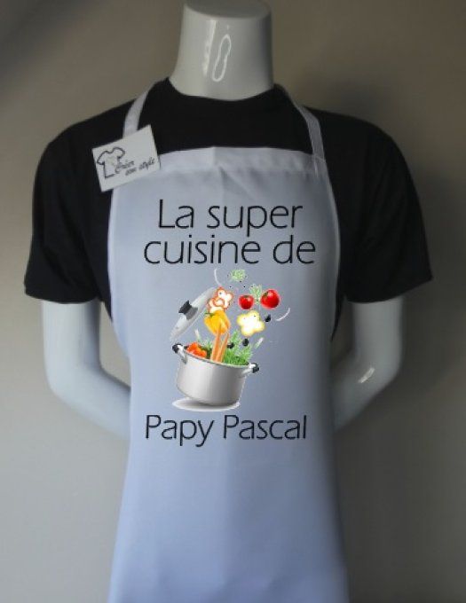 Tablier de cuisine personnalisé super papy - TheCherryChill