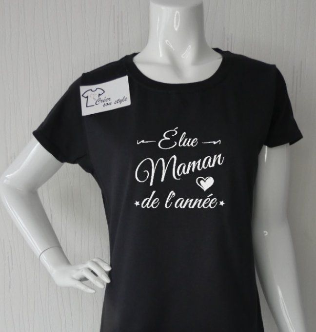 tee shirt femme "élue maman de l'année"