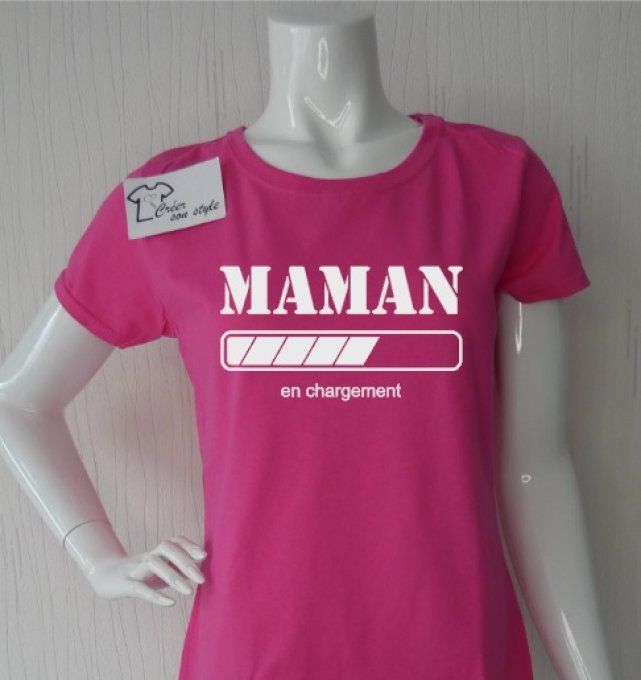 tee shirt femme "maman en chargement"