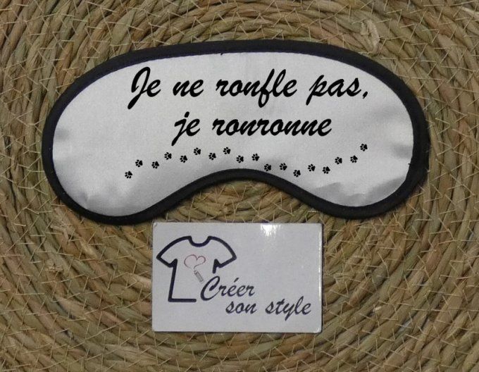 Masque de nuit "je ne ronfle pas je ronronne"