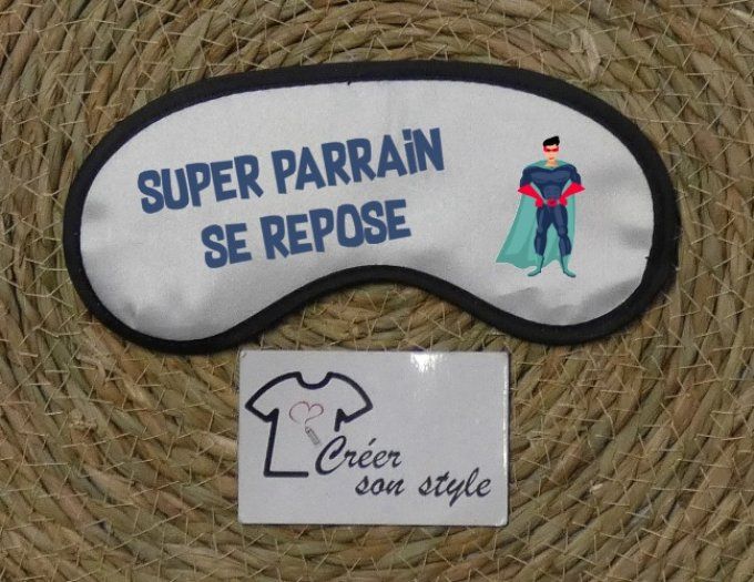 Masque de nuit "super parrain se repose" 