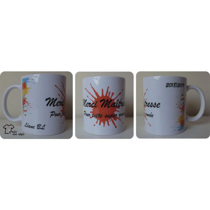 Mug "merci maître(sse)" (tache)