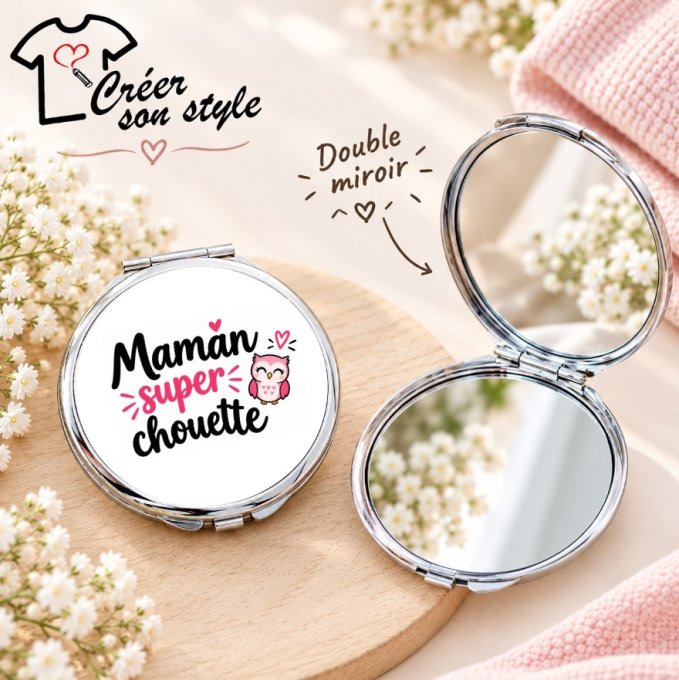 Miroir de poche "maman super chouette"