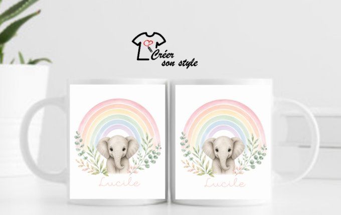 Mug "arc en ciel - éléphant"