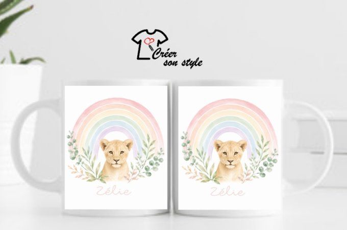 Mug "arc en ciel - lionne"