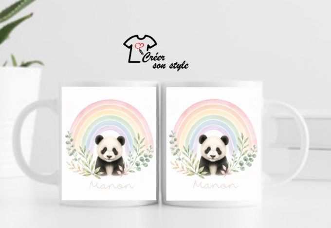 Mug "arc en ciel - panda"
