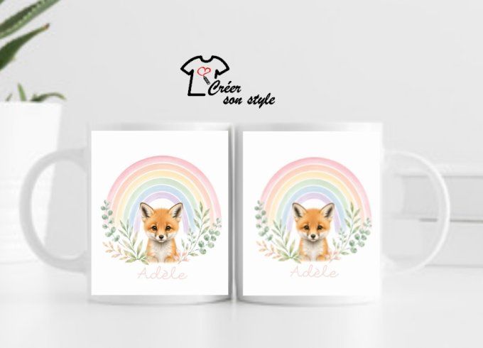 Mug "arc en ciel - renard"