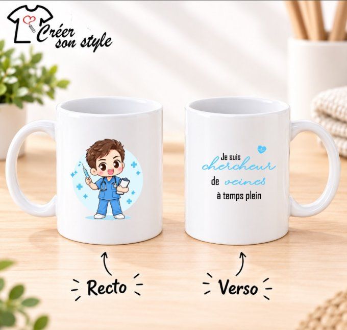Mug "je suis chercheur de veines à temps plein" 