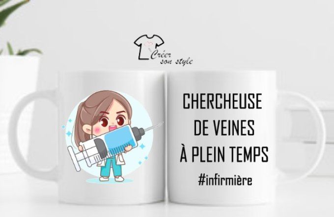 Mug "chercheuse de veines à plein temps"