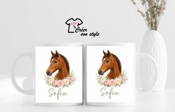 Mug "tête cheval marron"