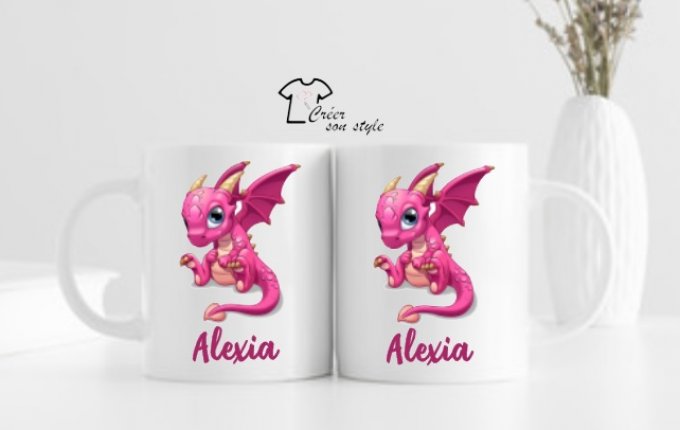 Mug "dragon - rose"