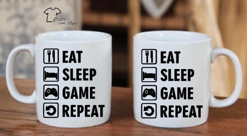 Mug "eat, sleep, game, repeat"