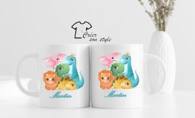 Mug "famille dinosaure"