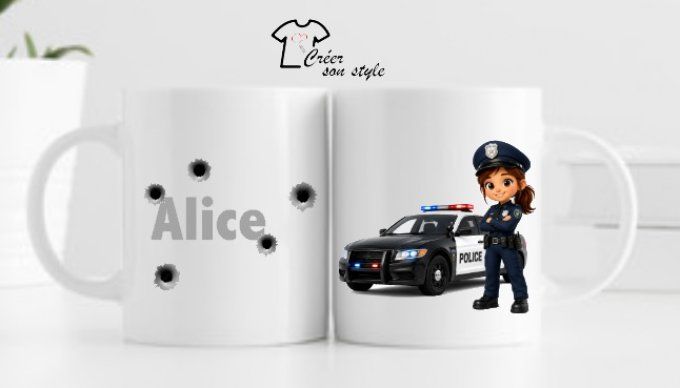 Mug "policière-fille"