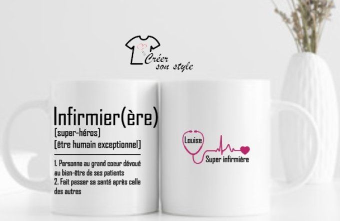 Mug infirmière, cadeau infirmière personnalisé, tasse infirmière -   France