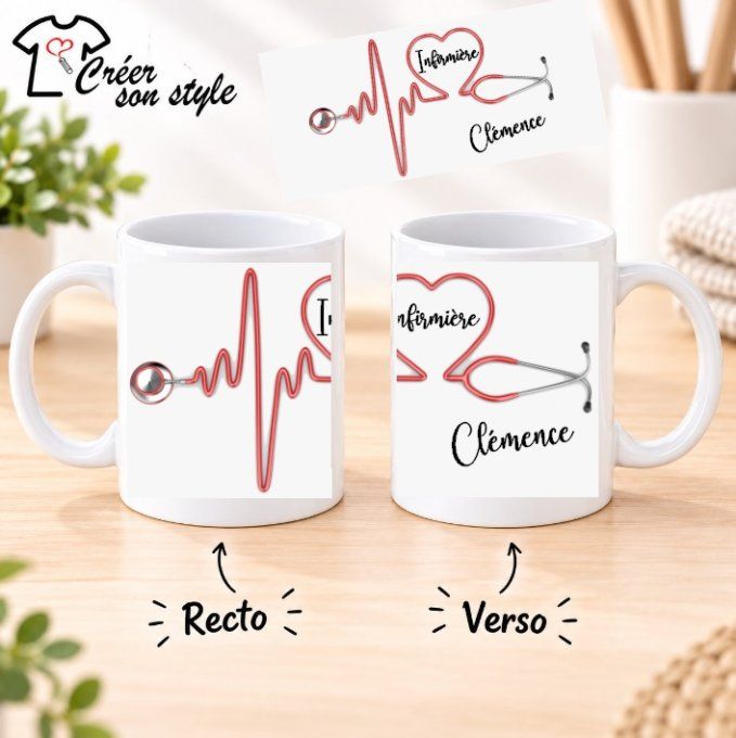 Mug "infirmière + prénom"