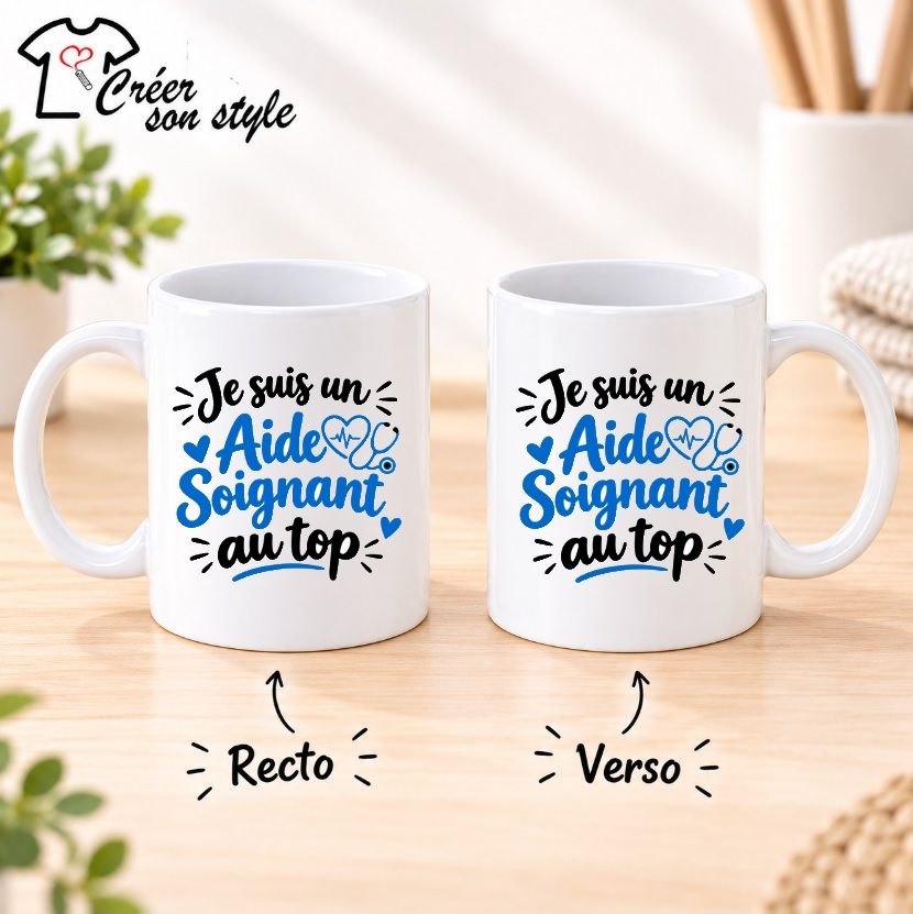 Mug "je suis un aide soignant au top" 