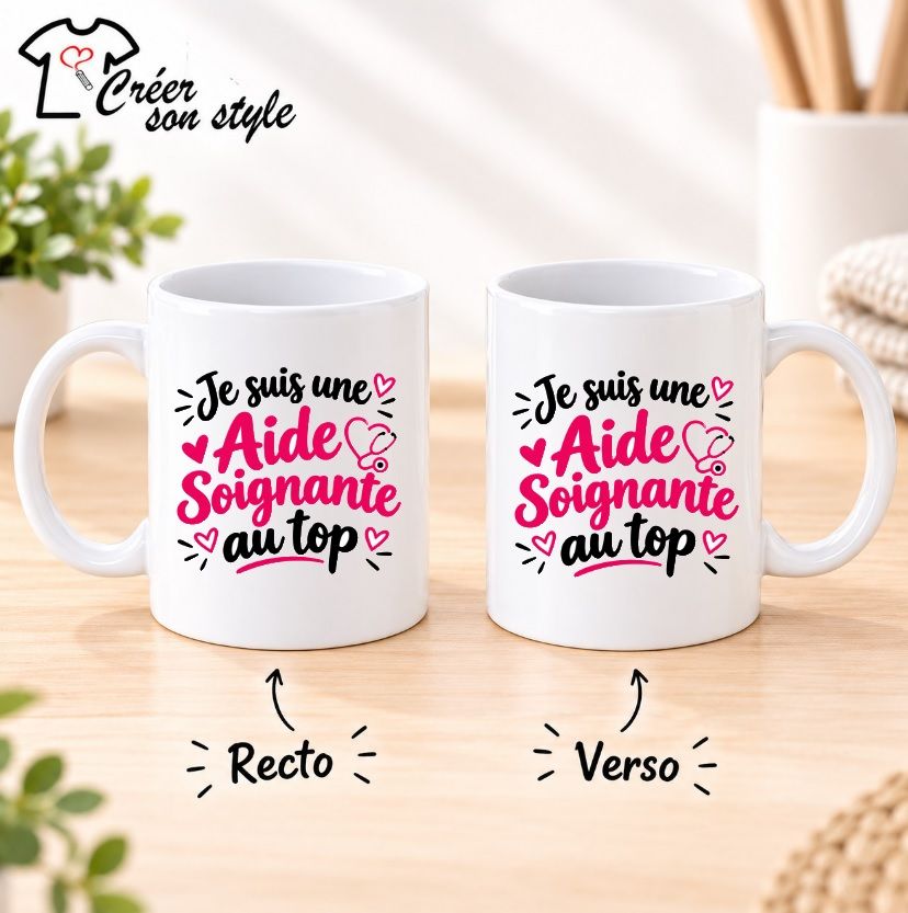 Mug "je suis une aide soignante au top"