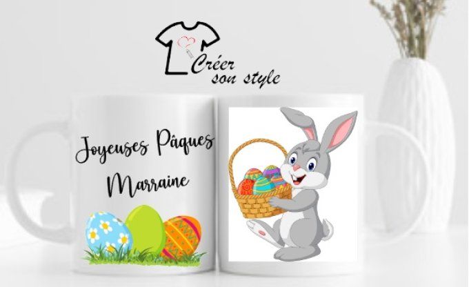 Mug "joyeuses pâques marraine"