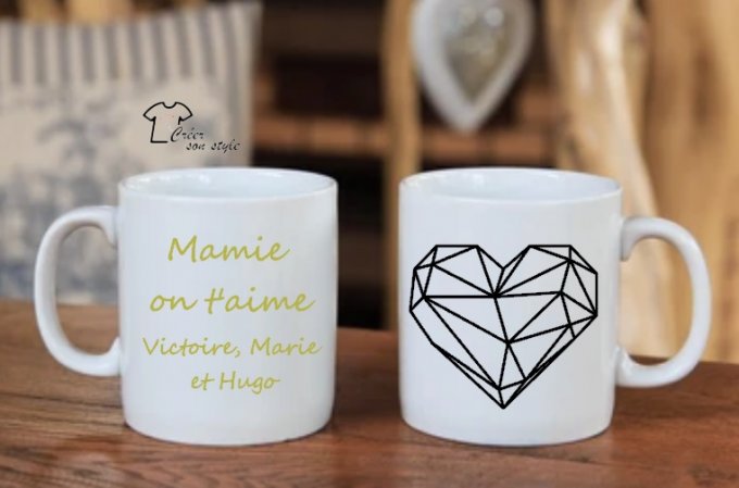 Mug "mamie on t'aime"